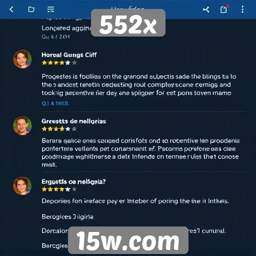Feedback dos usuários sobre a interface do 552x